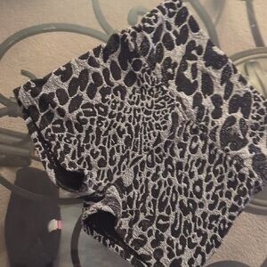 Black and Silver Leopard Print Shorts